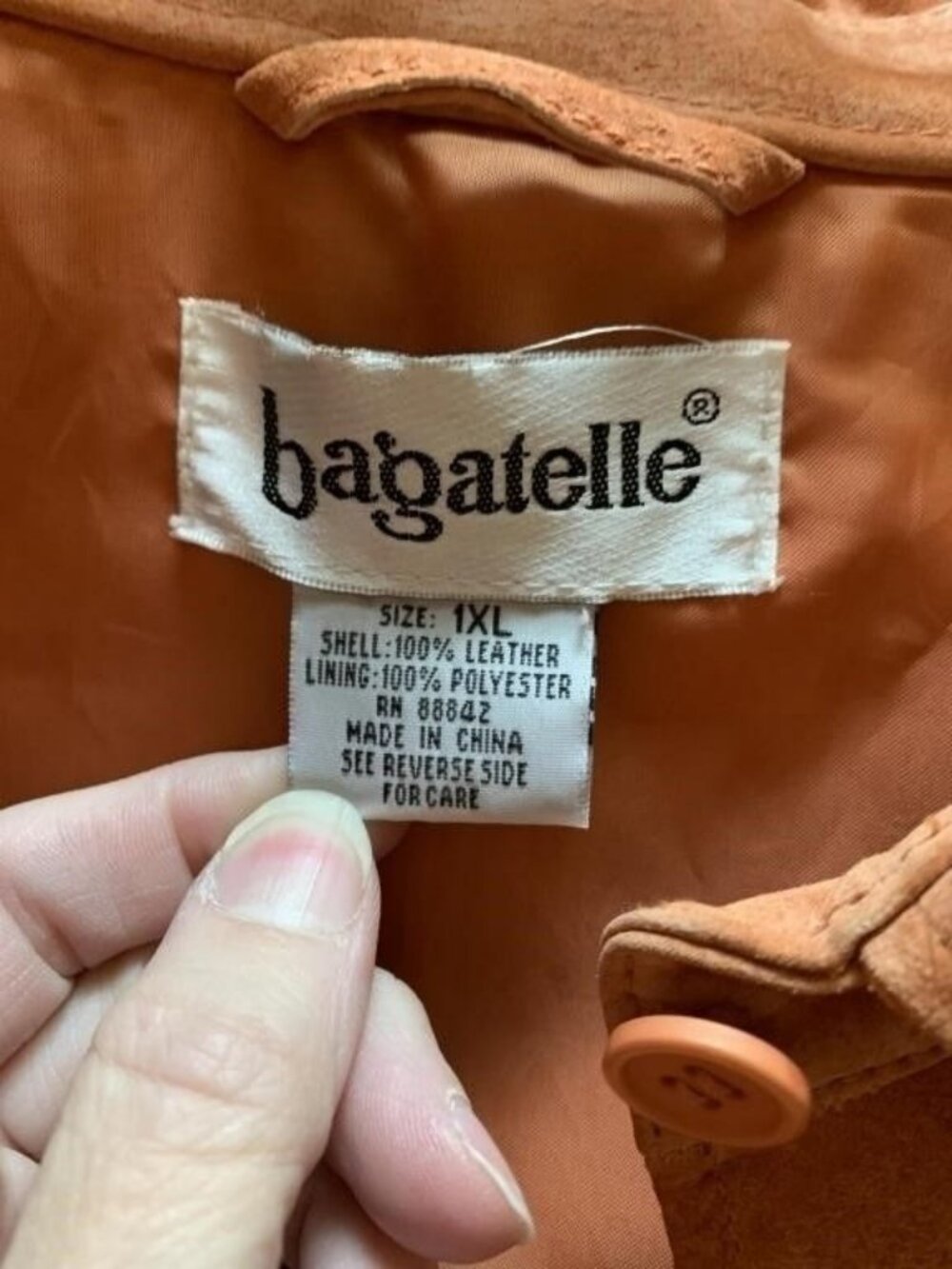 Bagatelle Italian Suede Leather Jacket Pierre Cardin Turtleneck Sleeveless Shell - Picture 6 of 6